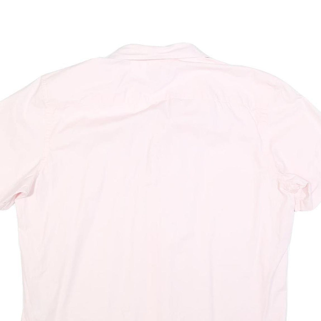 DKNY Mens Pink Plain Shirt XL Cotton Blend Casual Short Sleeve Summer