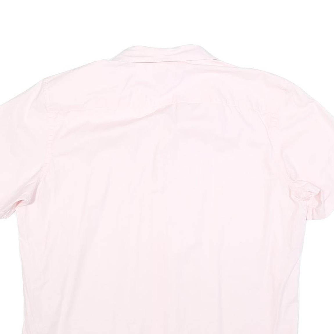 DKNY Mens Pink Plain Shirt XL Cotton Blend Casual Short Sleeve Summer