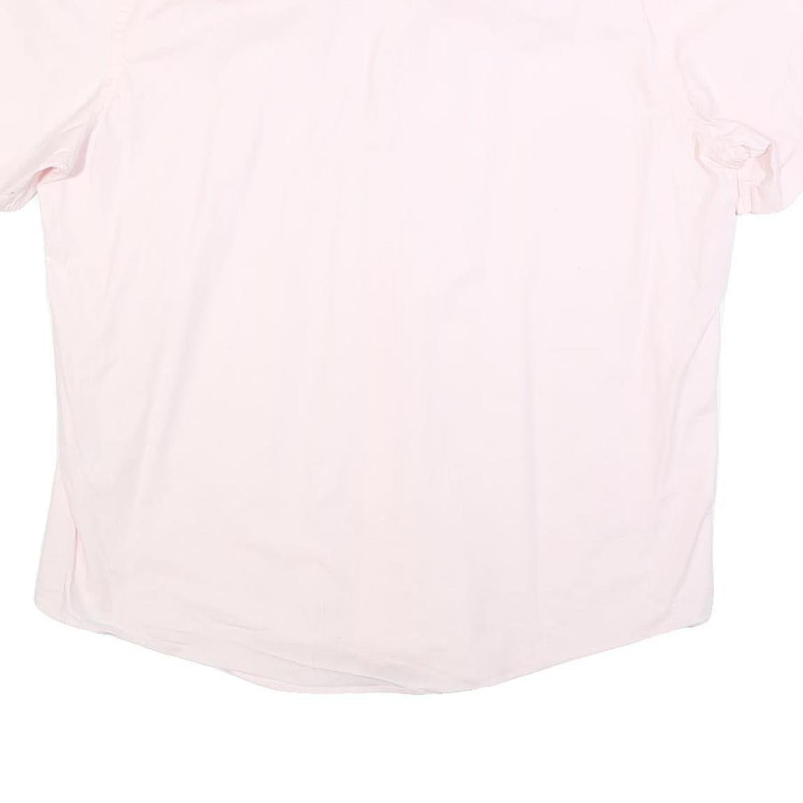 DKNY Mens Pink Plain Shirt XL Cotton Blend Casual Short Sleeve Summer