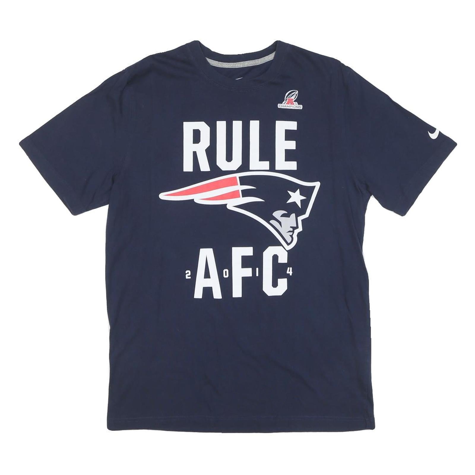 NIKE Mens Navy Blue AFC Football T-Shirt L Short Sleeve Crew Neck Graphic Print