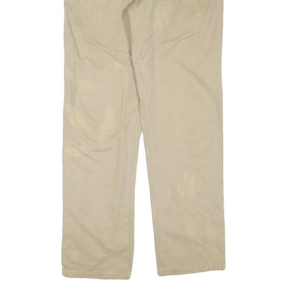 CARHARTT Mens Regular Fit Beige Cotton Blend Trousers W40 L34 Zip Closure