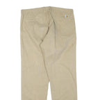 CARHARTT Mens Regular Fit Beige Cotton Blend Trousers W40 L34 Zip Closure