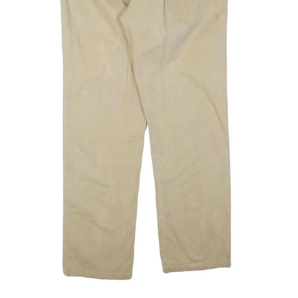 CARHARTT Mens Regular Fit Beige Cotton Blend Trousers W40 L34 Zip Closure