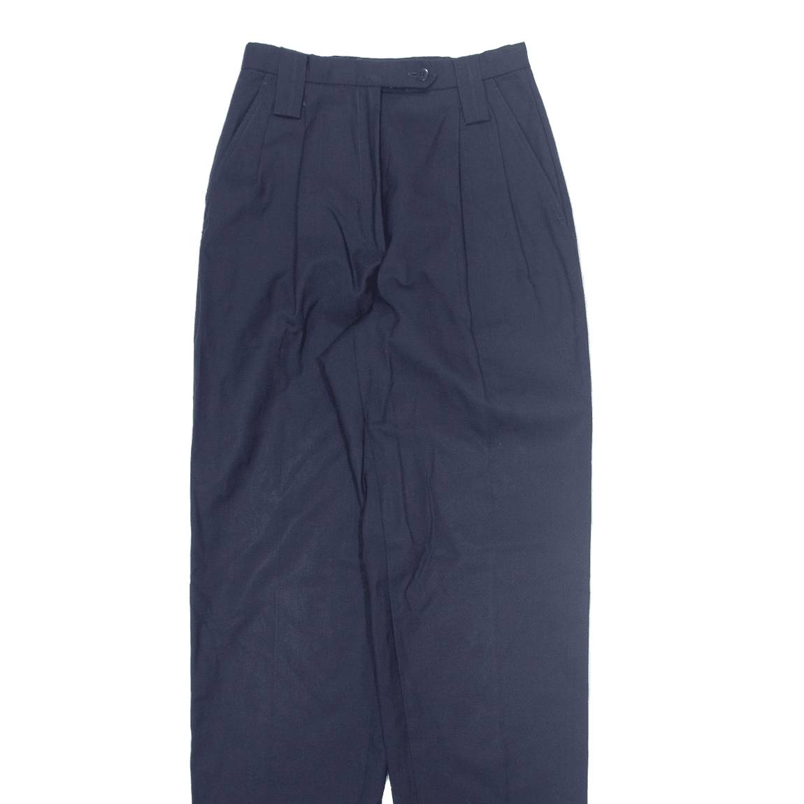 Pleated Womens Trousers Blue Slim Tapered W24 L34