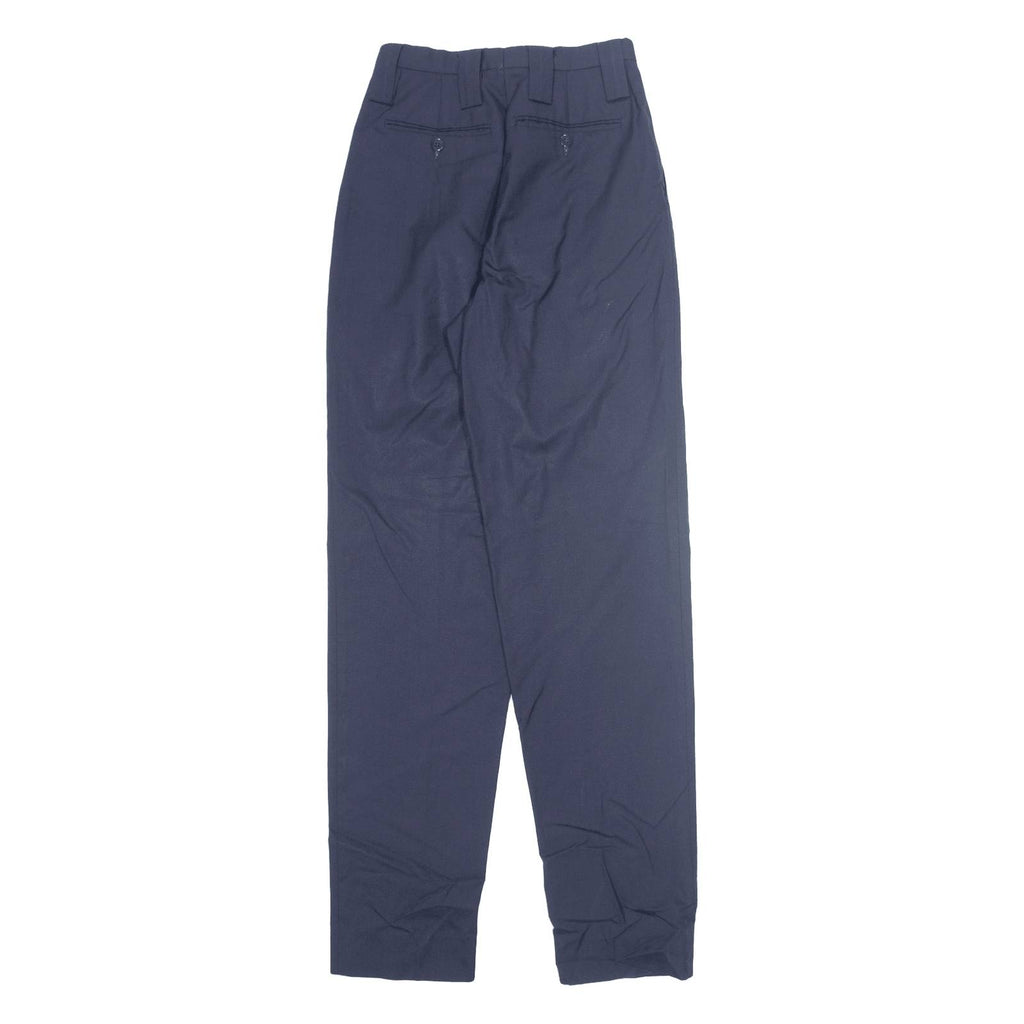 Pleated Womens Trousers Blue Slim Tapered W24 L34