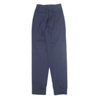 Pleated Womens Trousers Blue Slim Tapered W24 L34