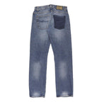 NUDIE JEANS Mens Regular Cotton Blend Denim Light Blue Button W33 L34 Straight