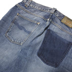 NUDIE JEANS Mens Regular Cotton Blend Denim Light Blue Button W33 L34 Straight