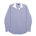 TOMMY HILFIGER Mens Blue & White Checked Shirt L Classic Fit Cotton Button