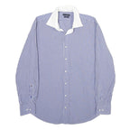 TOMMY HILFIGER Mens Blue & White Checked Shirt L Classic Fit Cotton Button