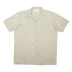 DICKIES Mens Beige Polyester Blend Shirt XL Workwear Button Short Sleeve