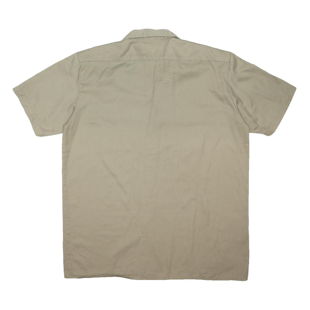 DICKIES Mens Beige Polyester Blend Shirt XL Workwear Button Short Sleeve