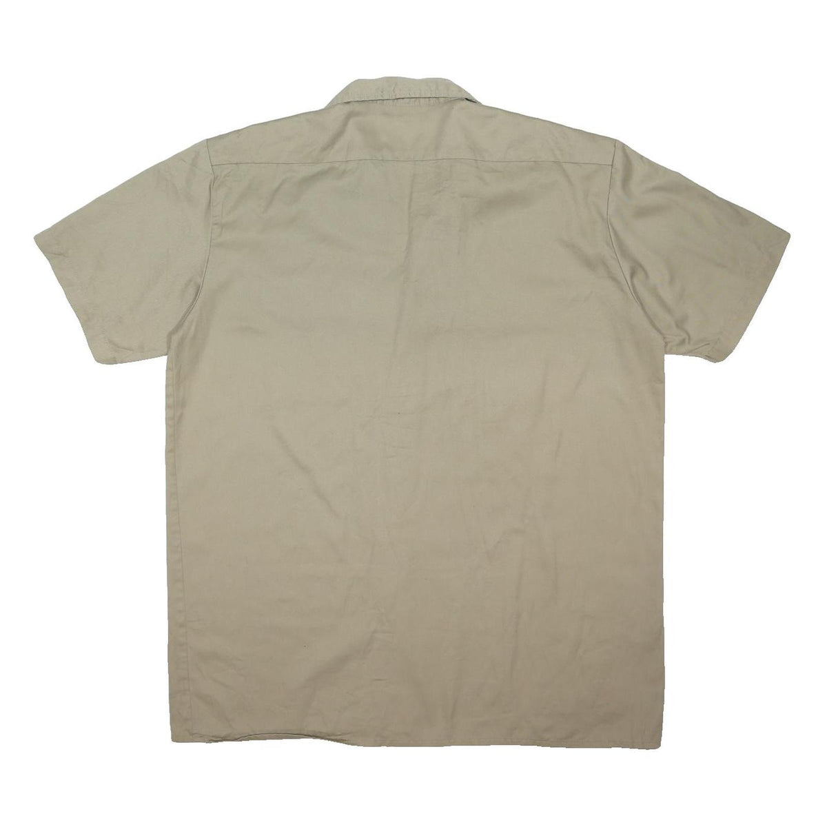 DICKIES Mens Beige Polyester Blend Shirt XL Workwear Button Short Sleeve
