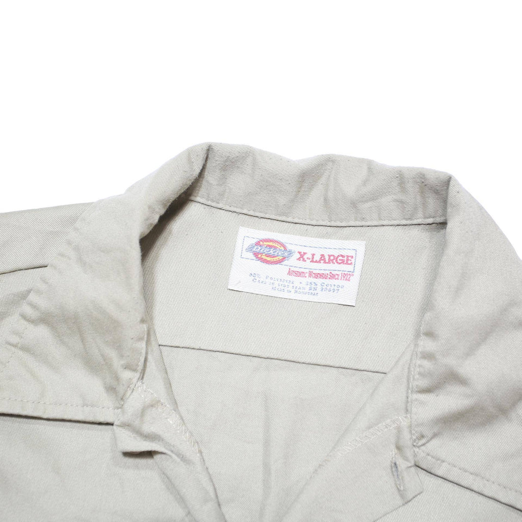DICKIES Mens Beige Polyester Blend Shirt XL Workwear Button Short Sleeve
