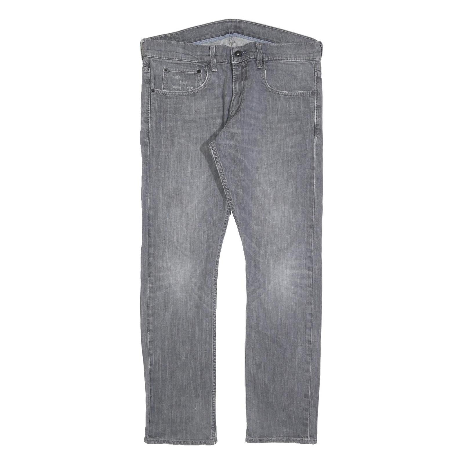 LEVI'S 591 Mens Jeans Grey Slim Straight Denim Stone Wash W33 L30 Authentic Low