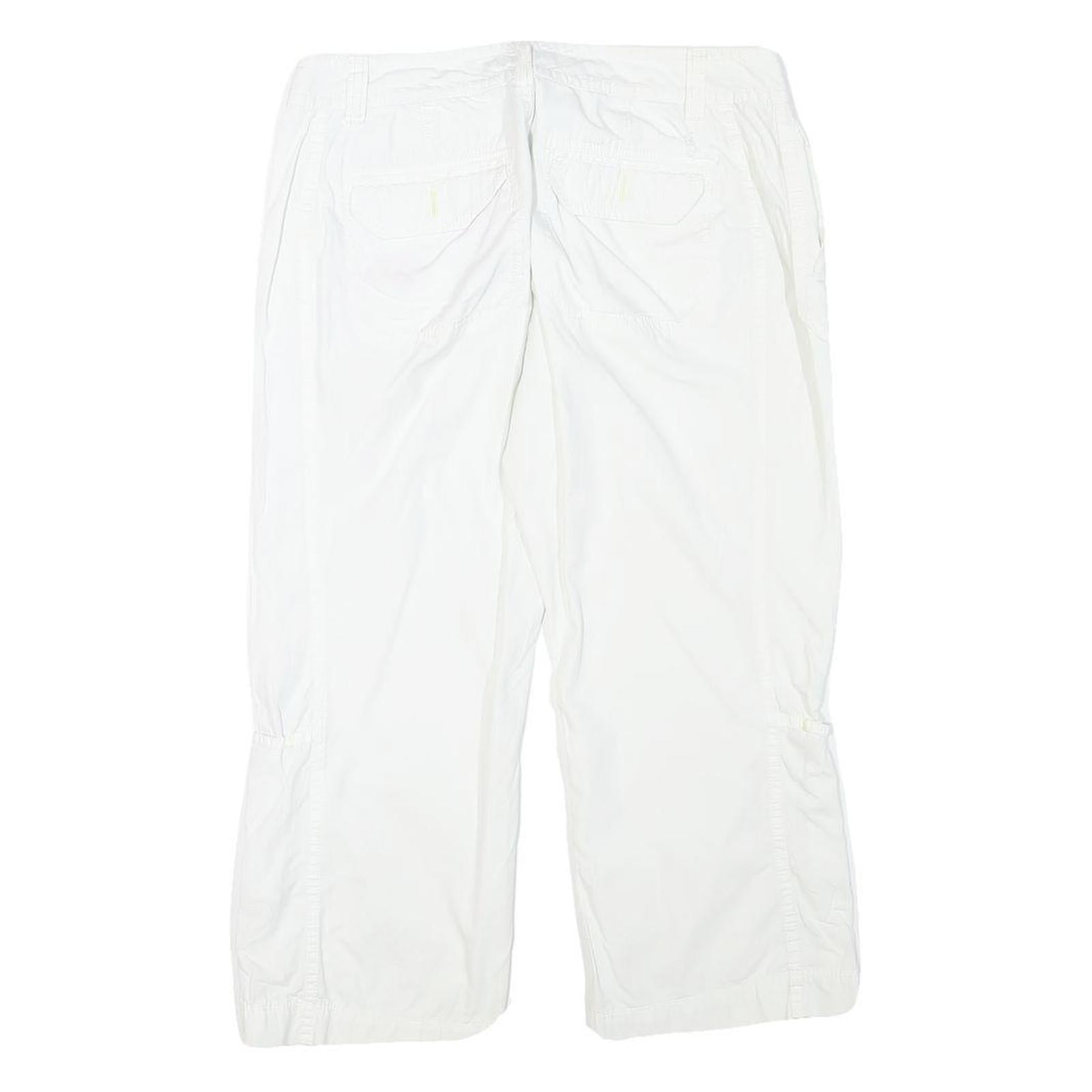 OLD NAVY Womens White Casual Cotton Blend Shorts M W30 Summer Elastic Waist