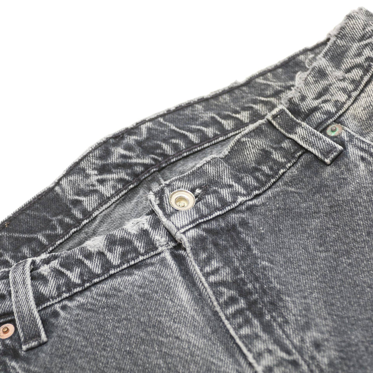 LEVI'S Womens Grey Denim Cotton Regular Fit Straight Zip W30 L28 Medium Wash
