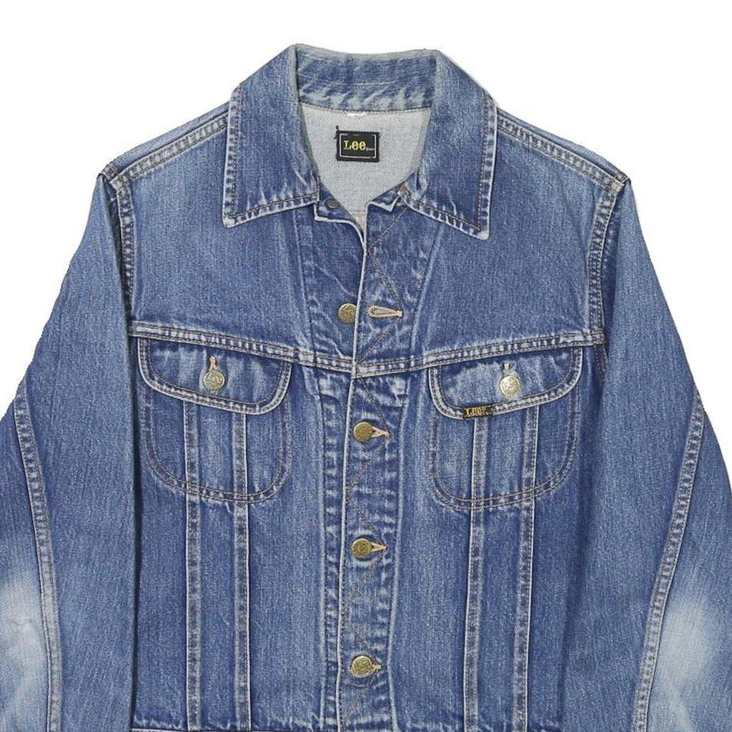 LEE Womens Blue Denim Button Jacket M Cotton Blend Classic Casual Outerwear