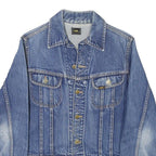 LEE Womens Blue Denim Button Jacket M Cotton Blend Classic Casual Outerwear