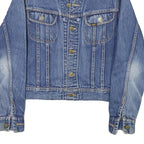 LEE Womens Blue Denim Button Jacket M Cotton Blend Classic Casual Outerwear
