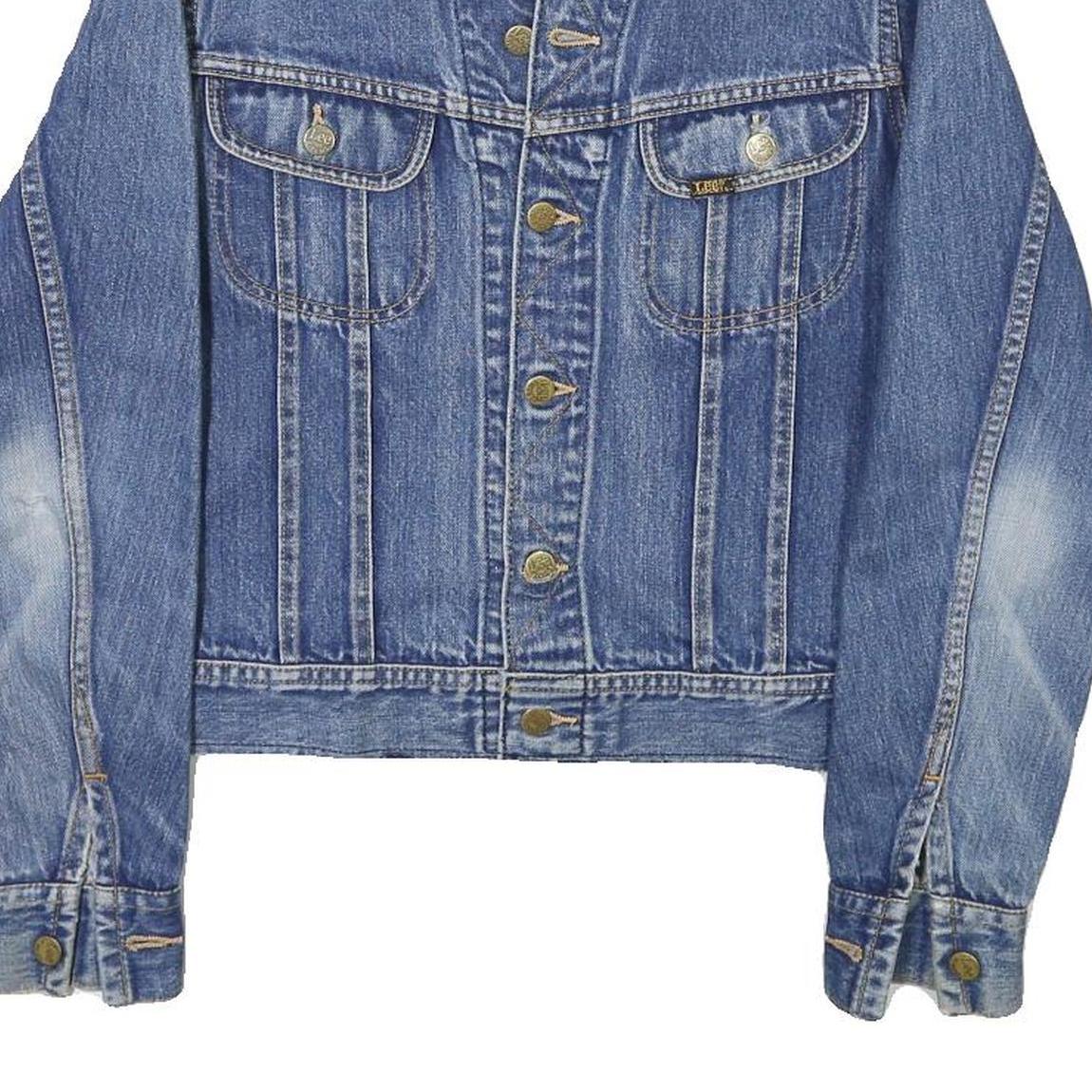 LEE Womens Blue Denim Button Jacket M Cotton Blend Classic Casual Outerwear