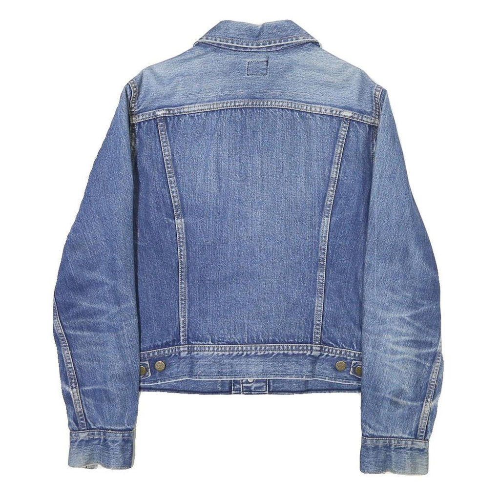 LEE Womens Blue Denim Button Jacket M Cotton Blend Classic Casual Outerwear