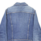 LEE Womens Blue Denim Button Jacket M Cotton Blend Classic Casual Outerwear