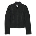 ZARA WOMAN Womens Black Button Cotton Blend Tailored Jacket M Plain Stylish