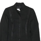 ZARA WOMAN Womens Black Button Cotton Blend Tailored Jacket M Plain Stylish
