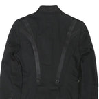 ZARA WOMAN Womens Black Button Cotton Blend Tailored Jacket M Plain Stylish