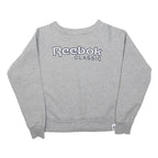 REEBOK Womens Grey Classic Crew Neck S Sweatshirt Cotton Blend Casual
