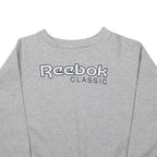 REEBOK Womens Grey Classic Crew Neck S Sweatshirt Cotton Blend Casual