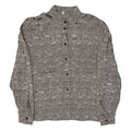Womens Shirt Grey Viscose Crazy Pattern Long Sleeve UK 10