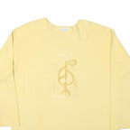 DIANE DALIS Mens Yellow Cotton Blend Crew Neck L Sweatshirt Embroidered Symbol