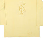 DIANE DALIS Mens Yellow Cotton Blend Crew Neck L Sweatshirt Embroidered Symbol