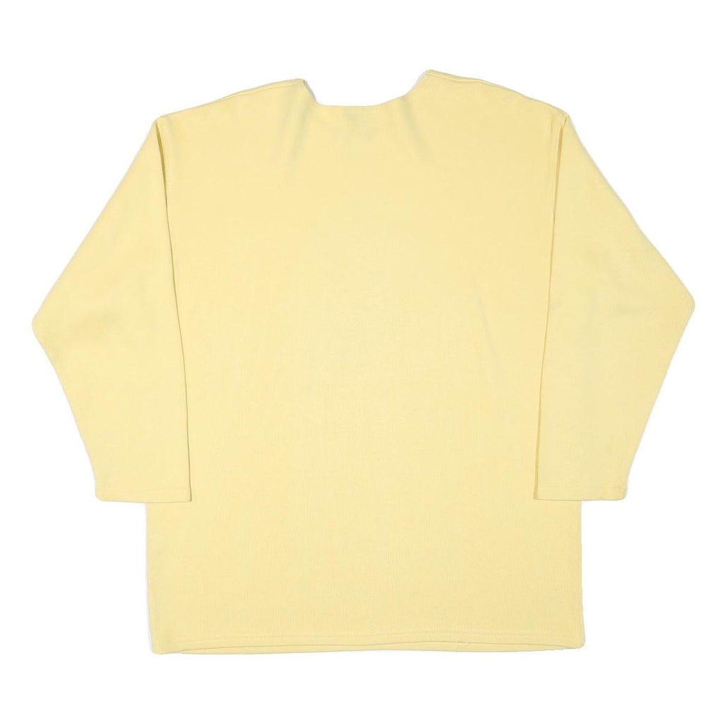 DIANE DALIS Mens Yellow Cotton Blend Crew Neck L Sweatshirt Embroidered Symbol