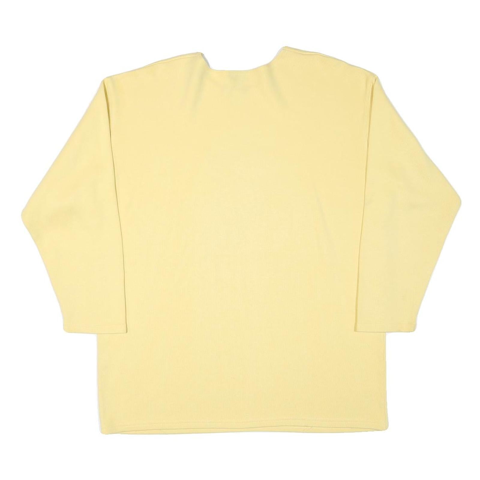 DIANE DALIS Mens Yellow Cotton Blend Crew Neck L Sweatshirt Embroidered Symbol