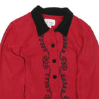 D S SUMMER Womens Red & Black Shirt Long Sleeve Collared M Button Front