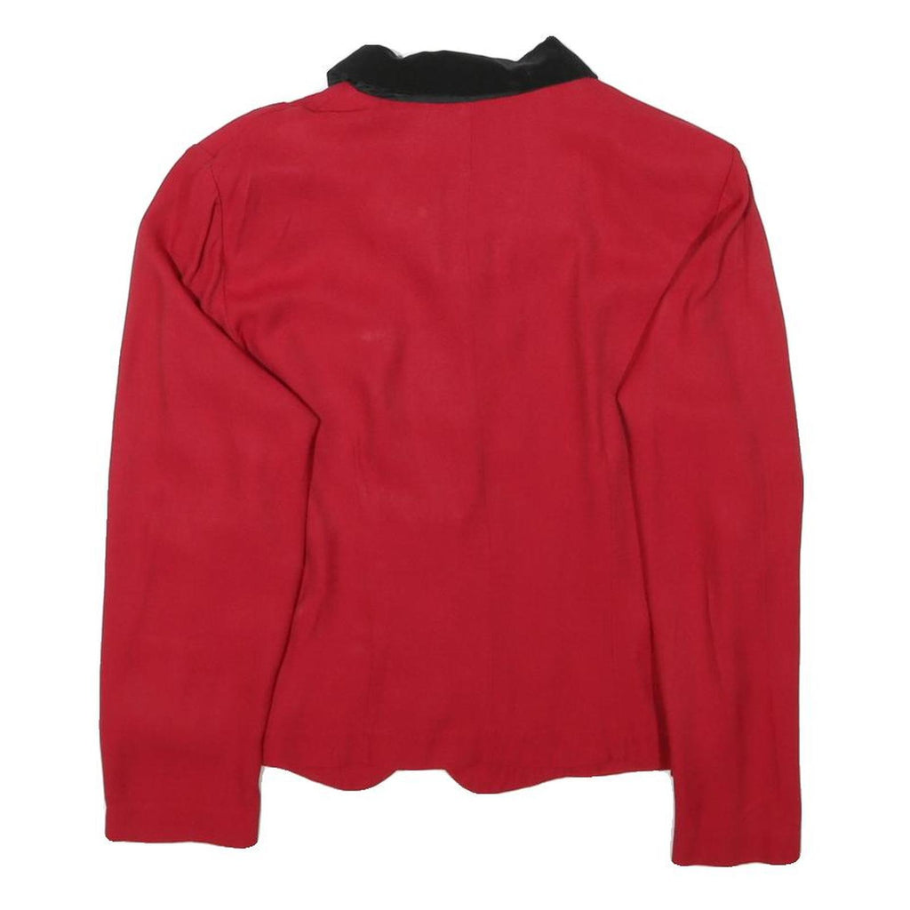 D S SUMMER Womens Red & Black Shirt Long Sleeve Collared M Button Front