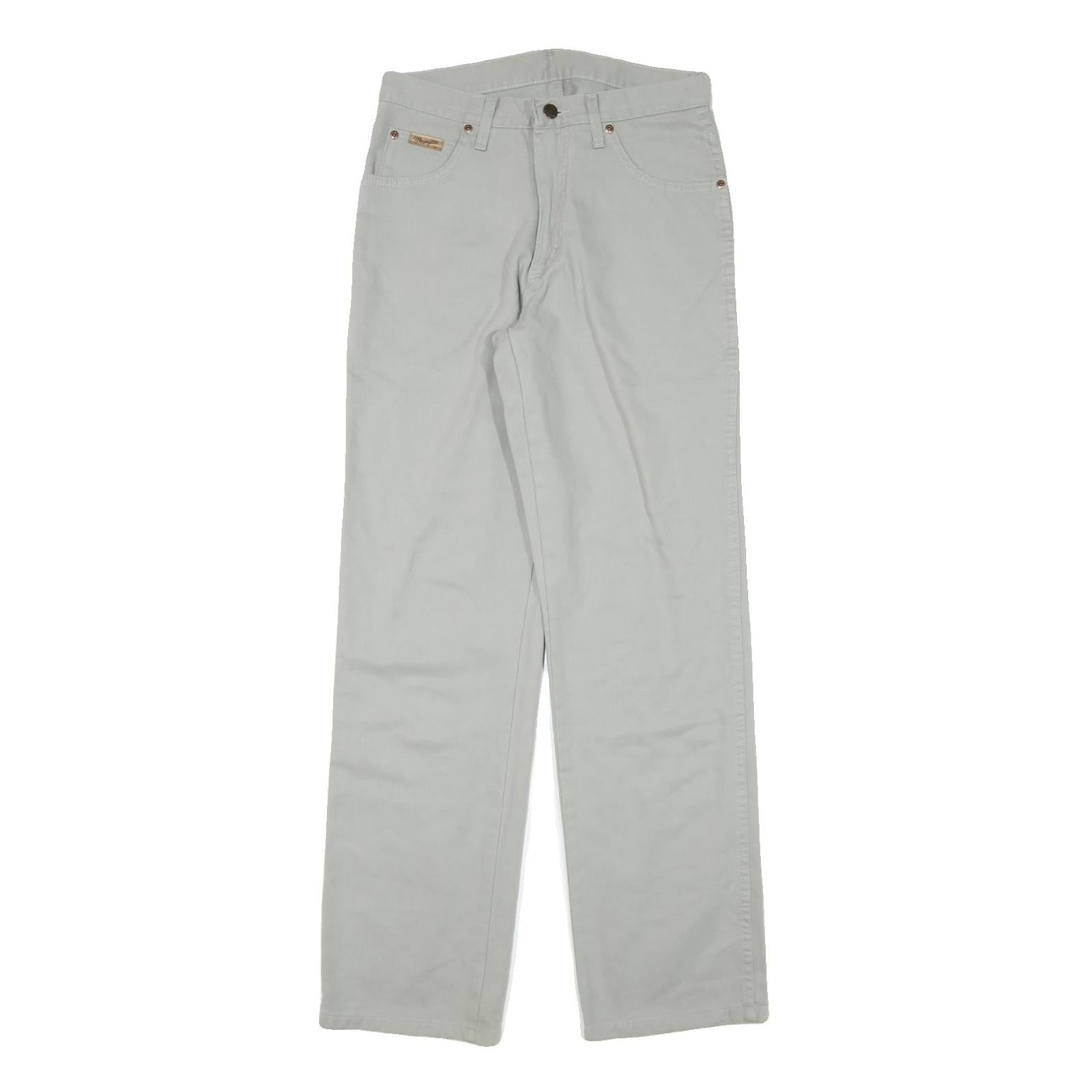 WRANGLER Mens Regular Fit Beige Cotton Blend Trousers W30 L32 Classic Zip