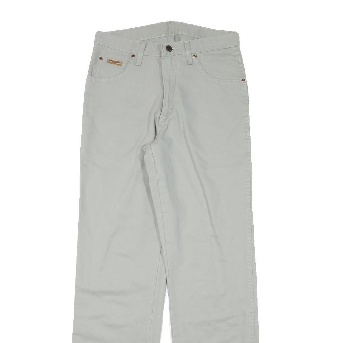 WRANGLER Mens Regular Fit Beige Cotton Blend Trousers W30 L32 Classic Zip