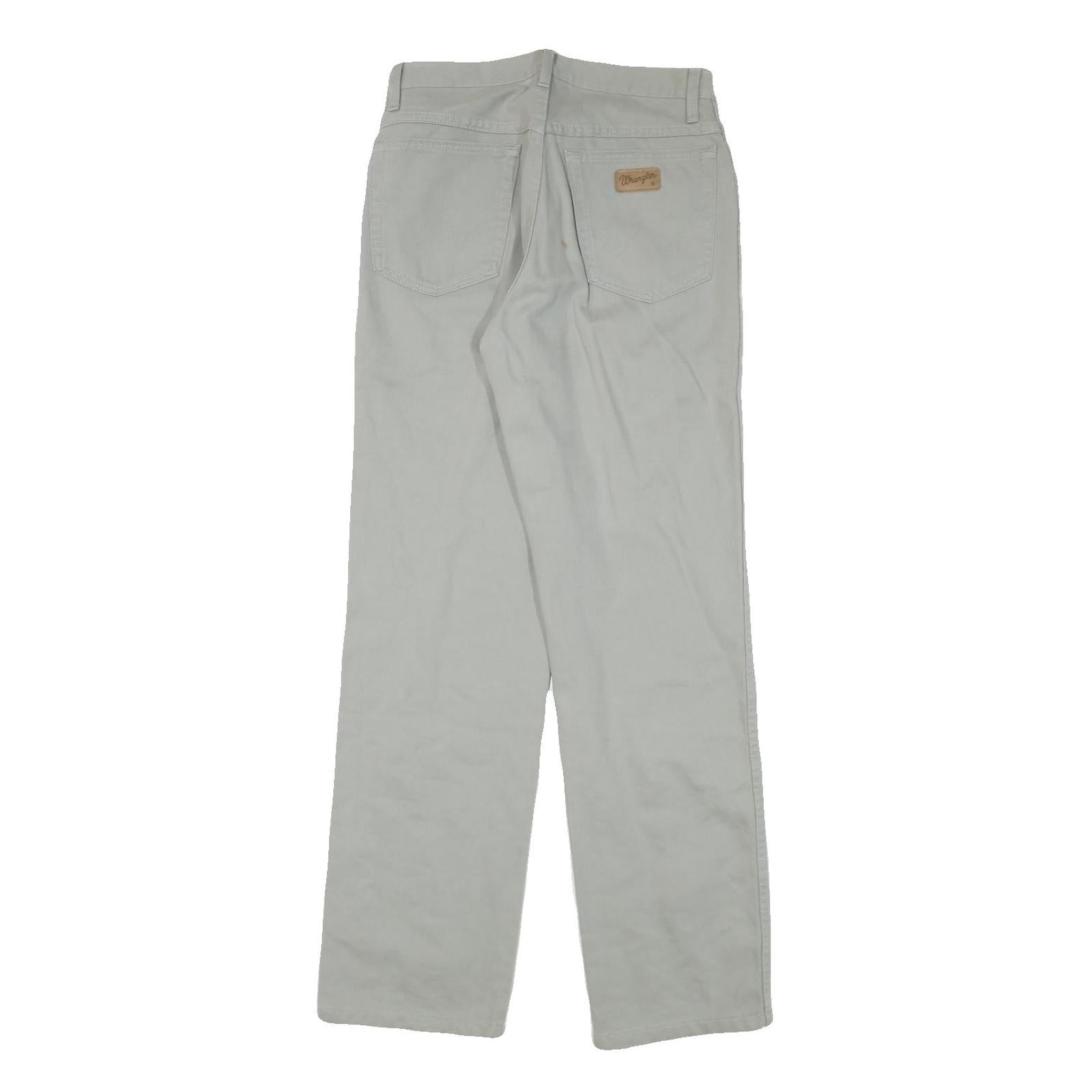 WRANGLER Mens Regular Fit Beige Cotton Blend Trousers W30 L32 Classic Zip