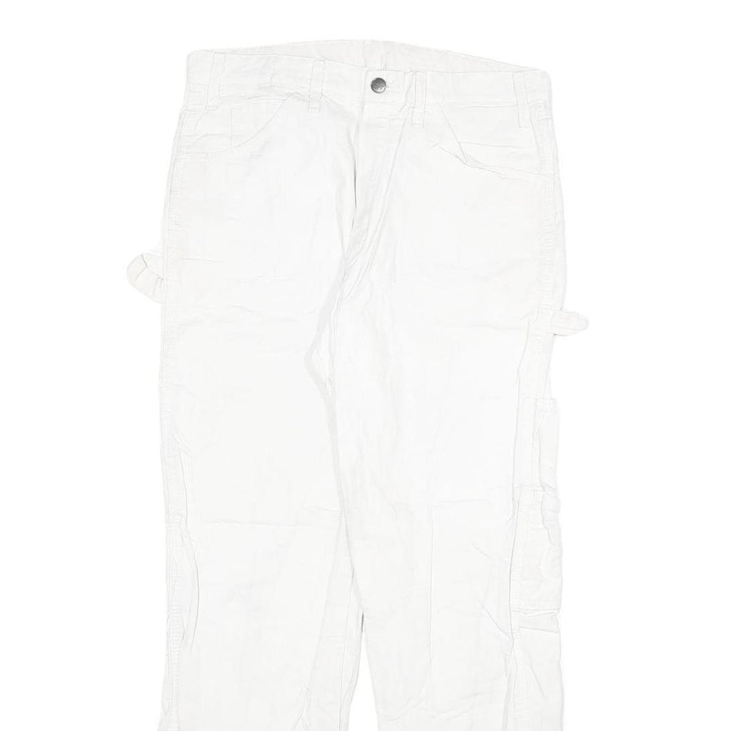 DICKIES Mens White Regular Fit Straight Denim Jeans W38 L30 Workwear Utility