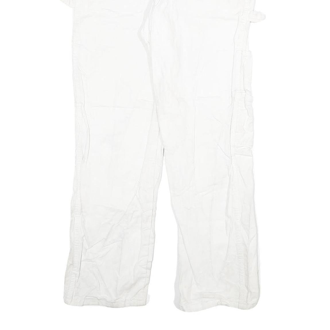 DICKIES Mens White Regular Fit Straight Denim Jeans W38 L30 Workwear Utility