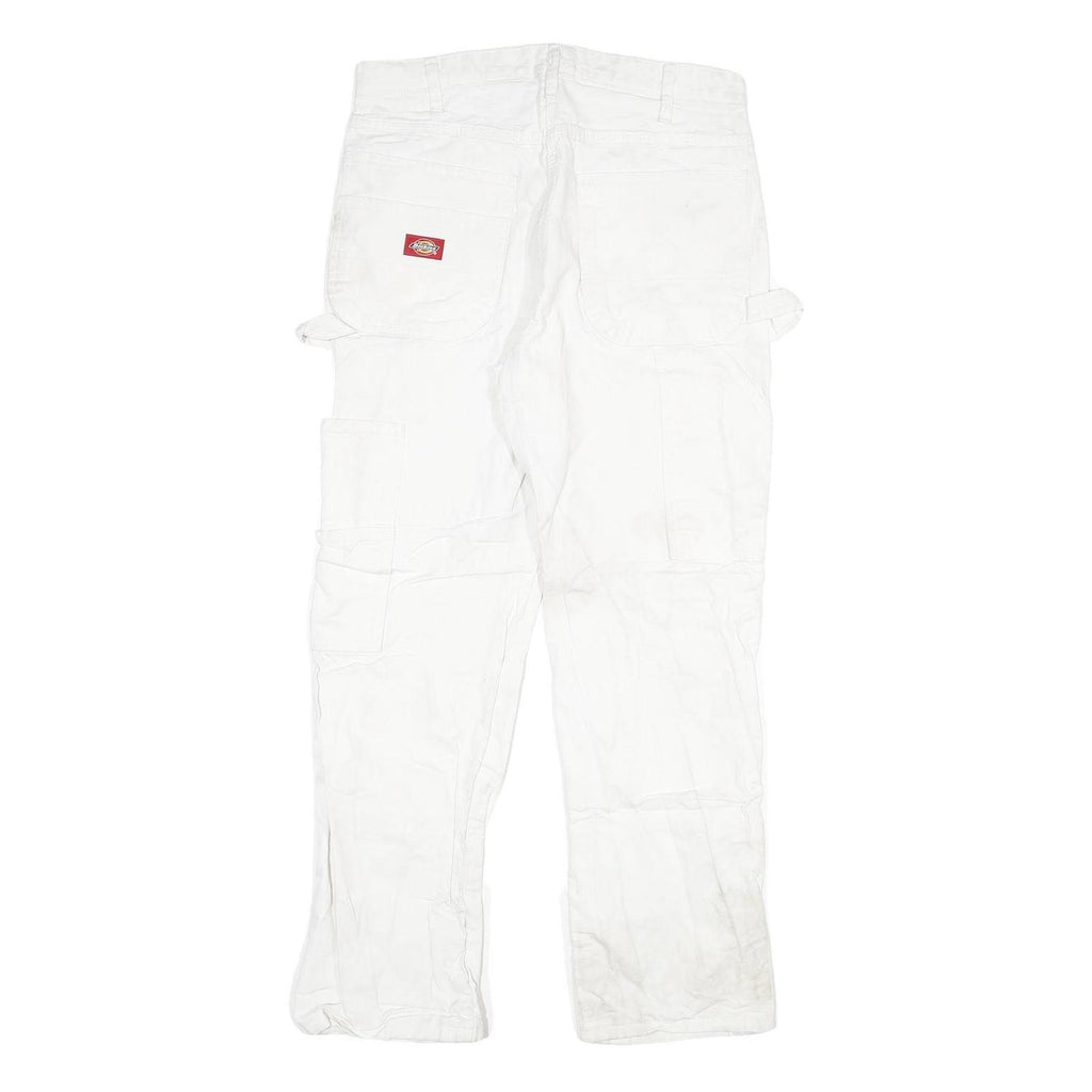DICKIES Mens White Regular Fit Straight Denim Jeans W38 L30 Workwear Utility