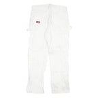 DICKIES Mens White Regular Fit Straight Denim Jeans W38 L30 Workwear Utility