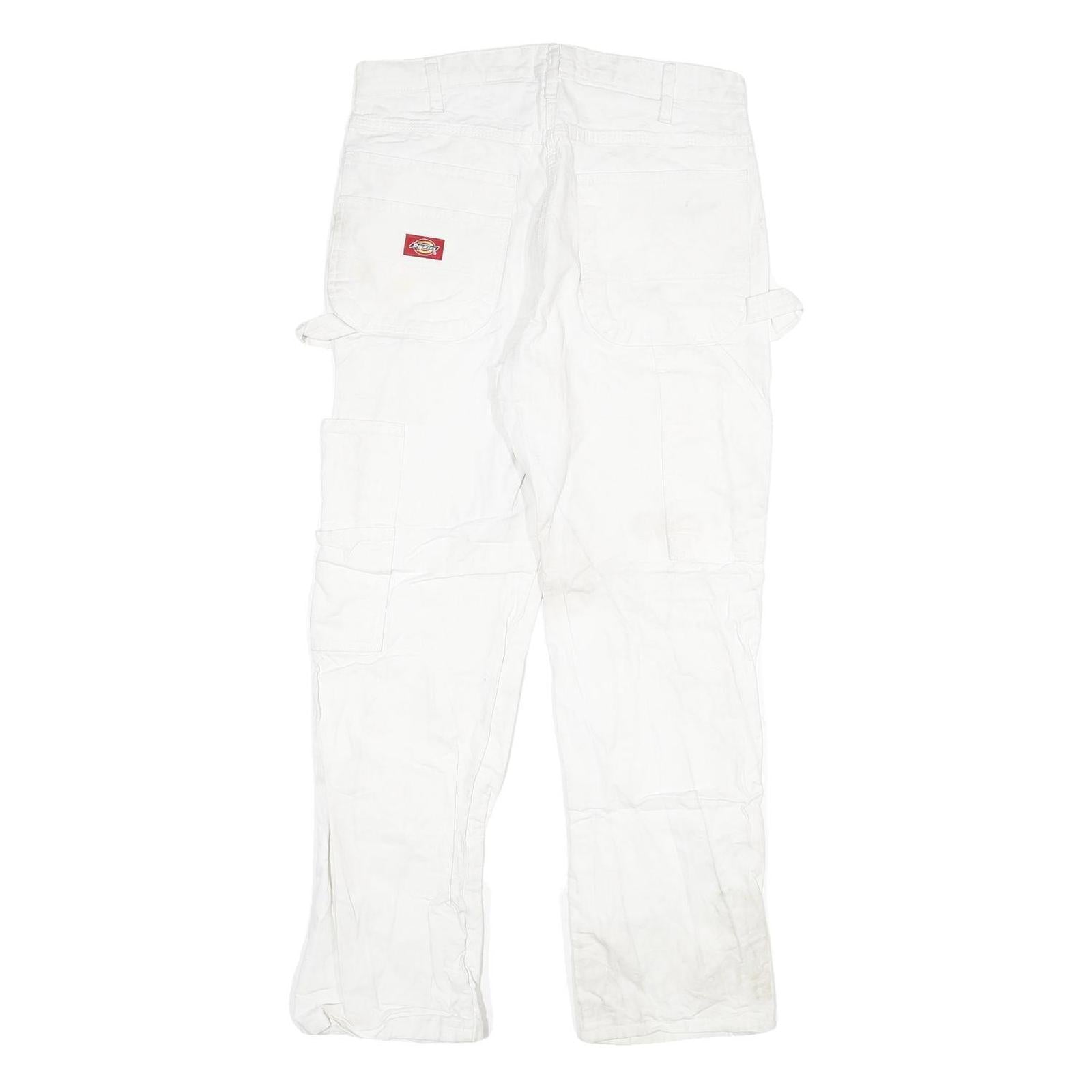 DICKIES Mens White Regular Fit Straight Denim Jeans W38 L30 Workwear Utility