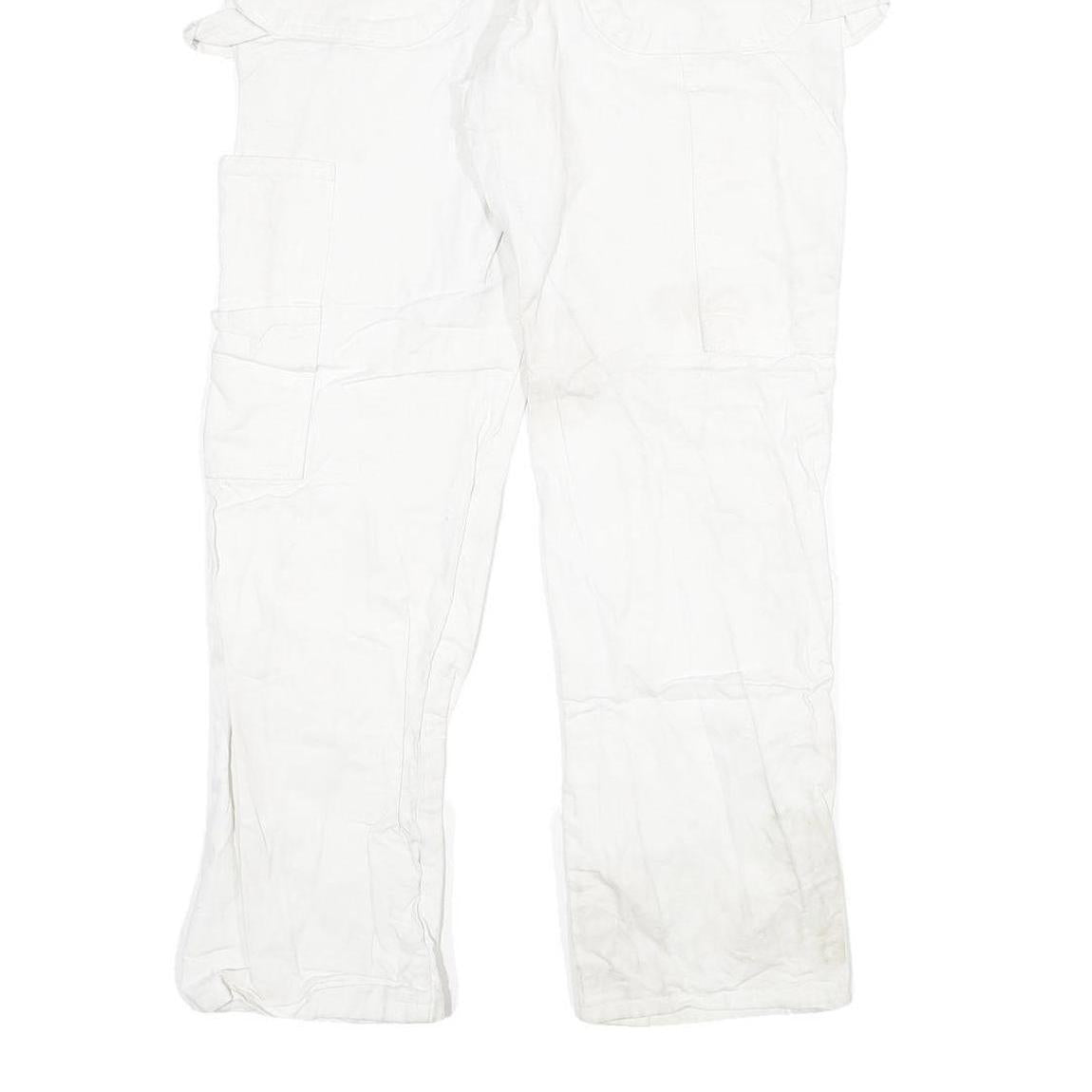 DICKIES Mens White Regular Fit Straight Denim Jeans W38 L30 Workwear Utility