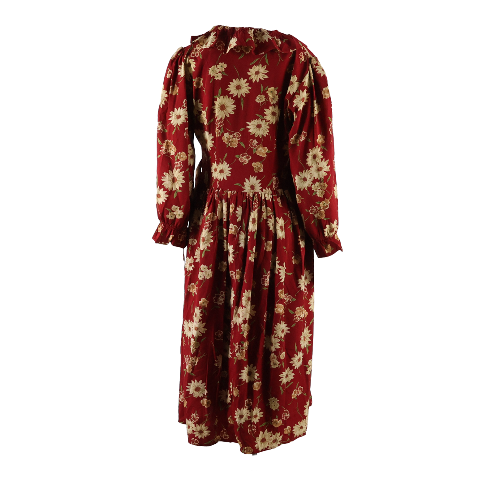GOOD DAY HOUSE Womens A-Line Dress Red Floral Long Sleeve Midi L