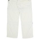 Womens Relaxed White Polyester Blend Cargo Trousers W32 L32 Zip Pocket Casual